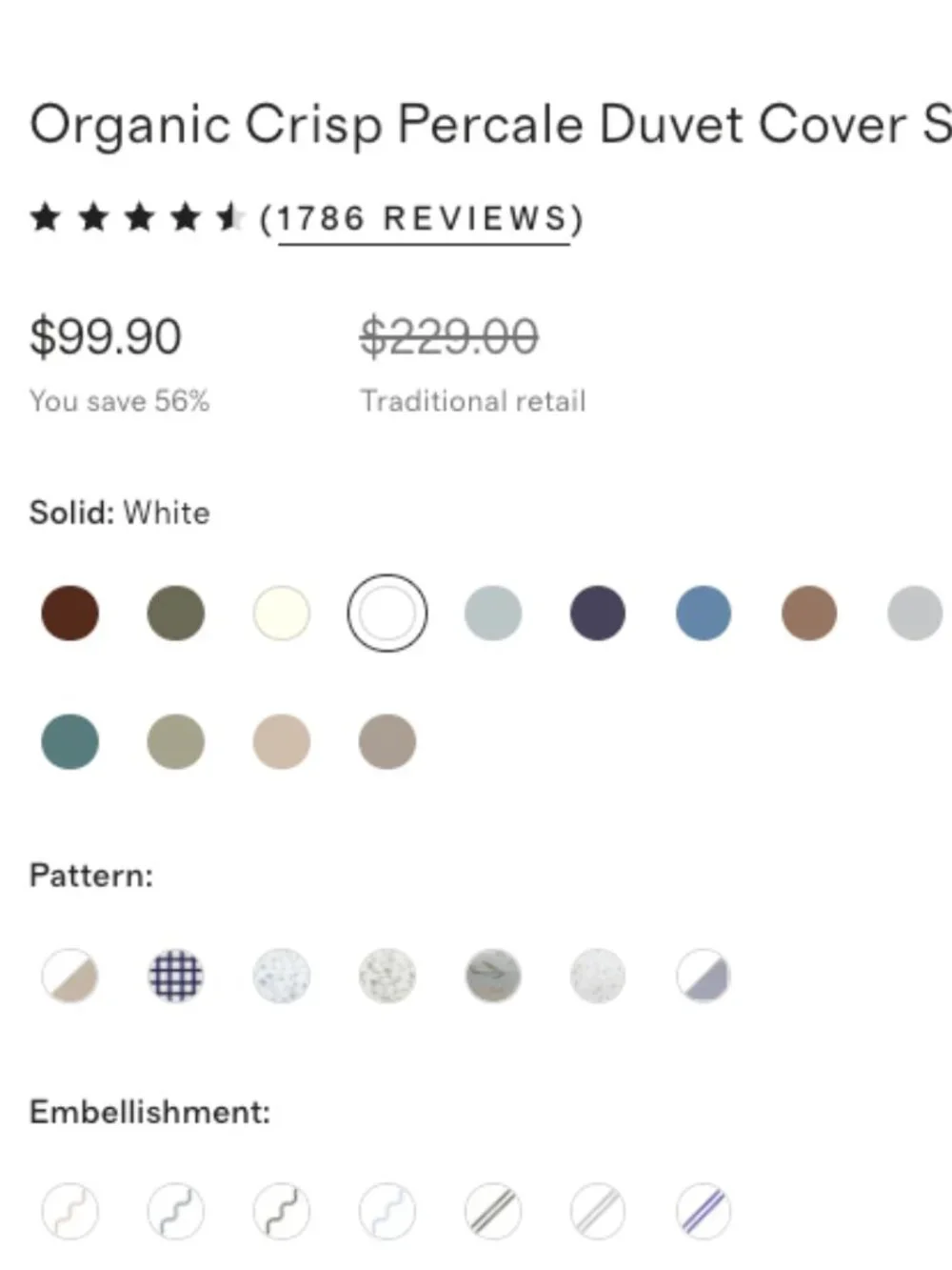Quince 100% Organic Cotton Duvet Cover Set - Twin - White w/ Dust Bag